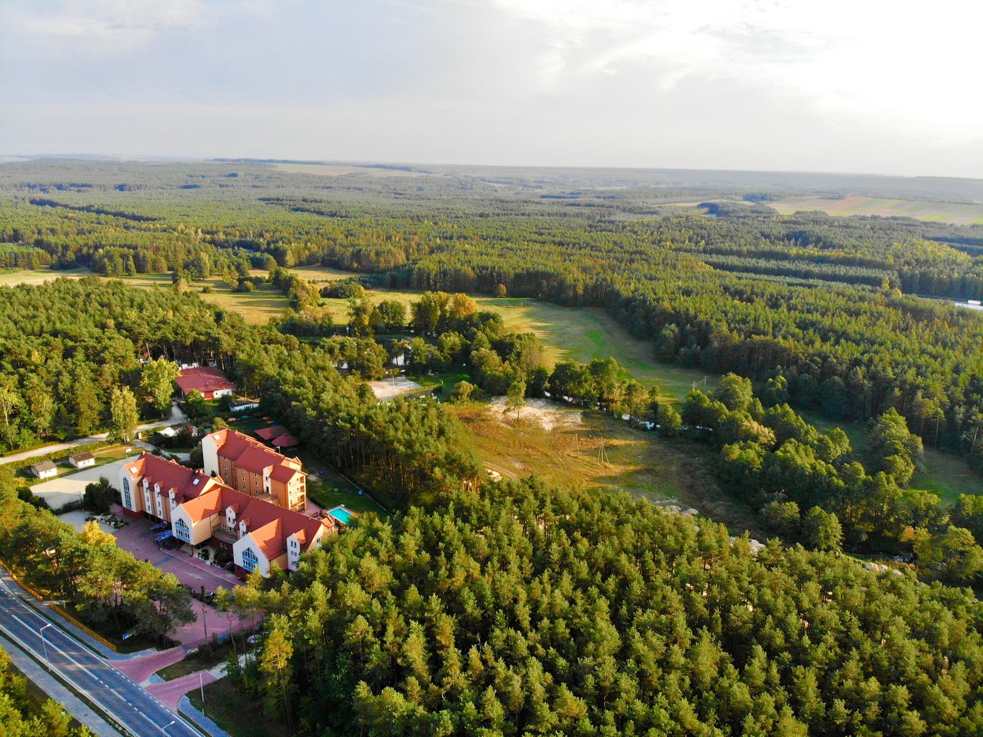 Ośrodek Wierna i okolica z lotu ptaka
